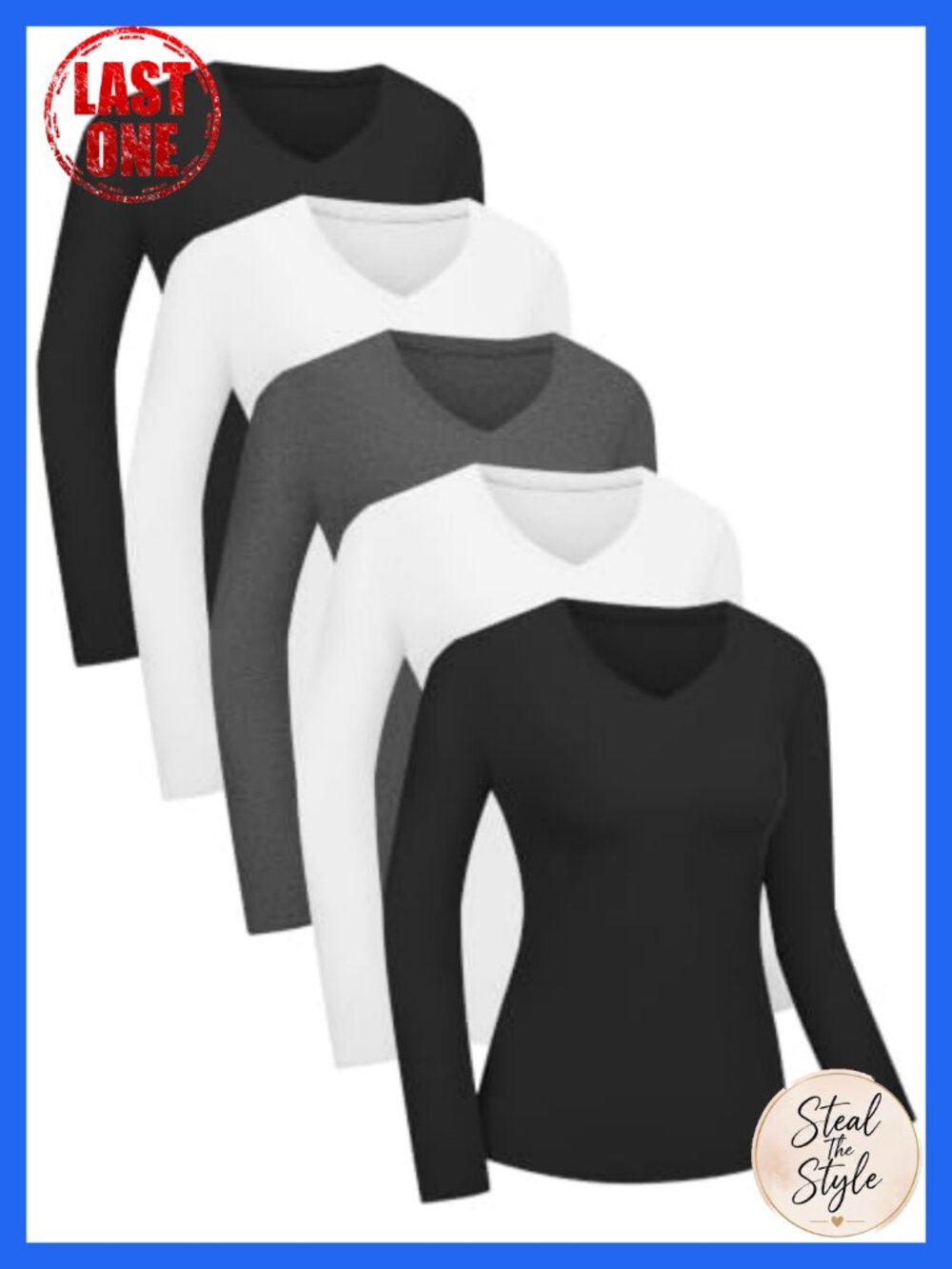 Slim Fit Long Sleeve V Neck T Shirt Stretchy Underscrub Top